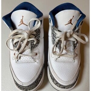 Nike Air Jordan 3 Retro Wizards DMO 966-148 White Youth Sneaker‎ Size 1.5Y EUC